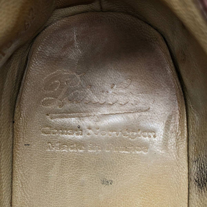 Paraboot Griff II U-tip shoes, made in France, size 8R Men's 26.5cm genuine leather brown type Vintage Second Hand