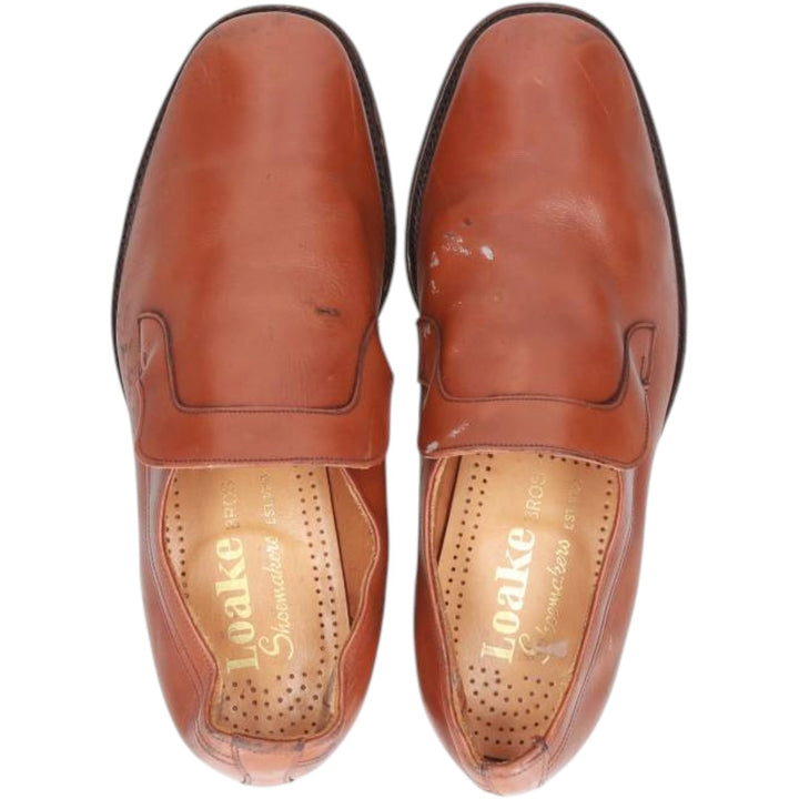 Loake Gatwick vamp loafers, made in England, size 7 EEE Men's 25.5cm genuine leather Camel type Vintage Second Hand
