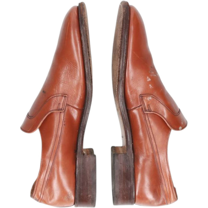 Loake Gatwick vamp loafers, made in England, size 7 EEE Men's 25.5cm genuine leather Camel type Vintage Second Hand
