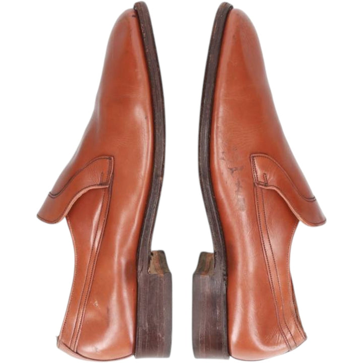 Loake Gatwick vamp loafers, made in England, size 7 EEE Men's 25.5cm genuine leather Camel type Vintage Second Hand