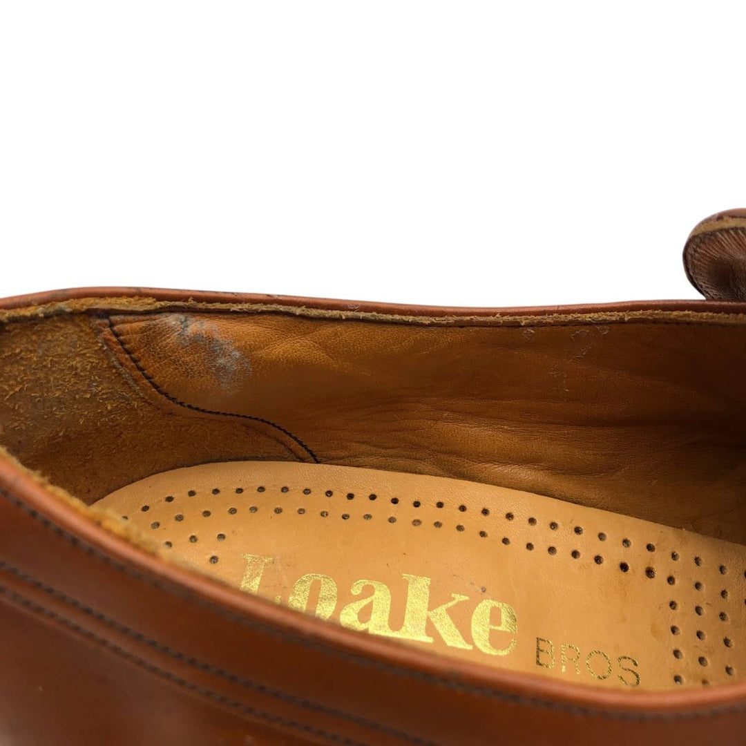 Loake Gatwick vamp loafers, made in England, size 7 EEE Men's 25.5cm genuine leather Camel type Vintage Second Hand