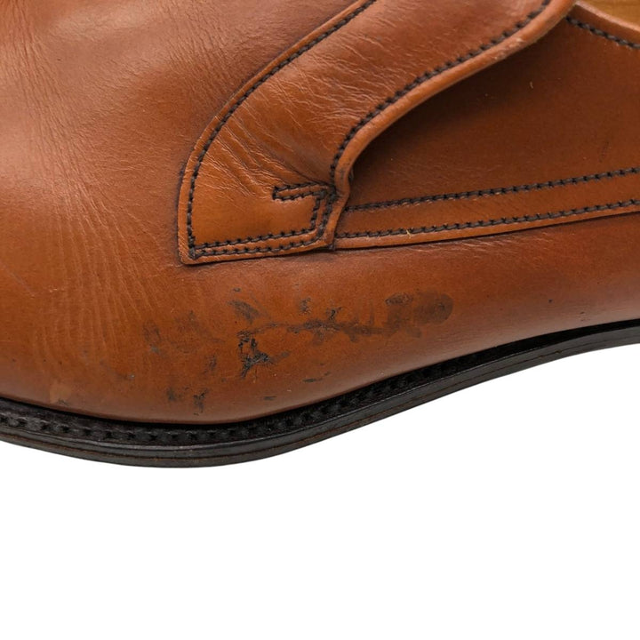 Loake Gatwick vamp loafers, made in England, size 7 EEE Men's 25.5cm genuine leather Camel type Vintage Second Hand