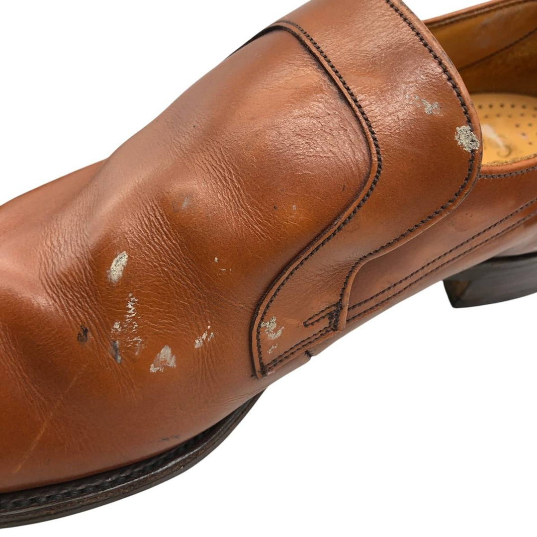 Loake Gatwick vamp loafers, made in England, size 7 EEE Men's 25.5cm genuine leather Camel type Vintage Second Hand