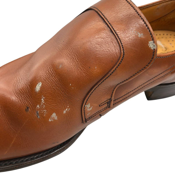 Loake Gatwick vamp loafers, made in England, size 7 EEE Men's 25.5cm genuine leather Camel type Vintage Second Hand