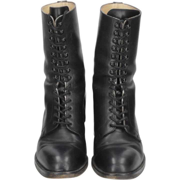 FREELANCE lace-up boots, made in France, size 38 Women's 23.0cm unclear black type Vintage Second Hand