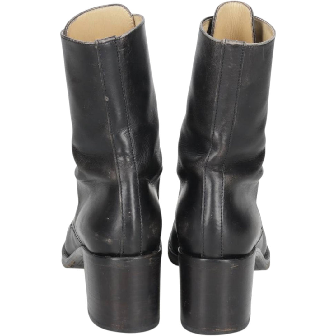 FREELANCE lace-up boots, made in France, size 38 Women's 23.0cm unclear black type Vintage Second Hand