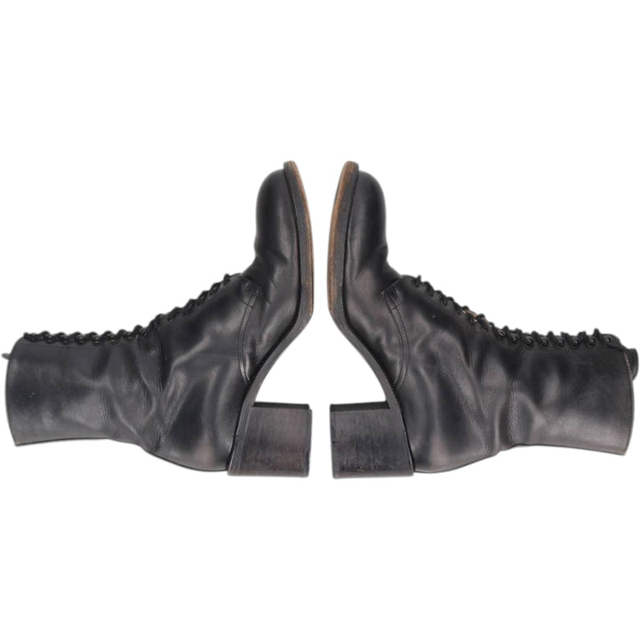 FREELANCE lace-up boots, made in France, size 38 Women's 23.0cm unclear black type Vintage Second Hand