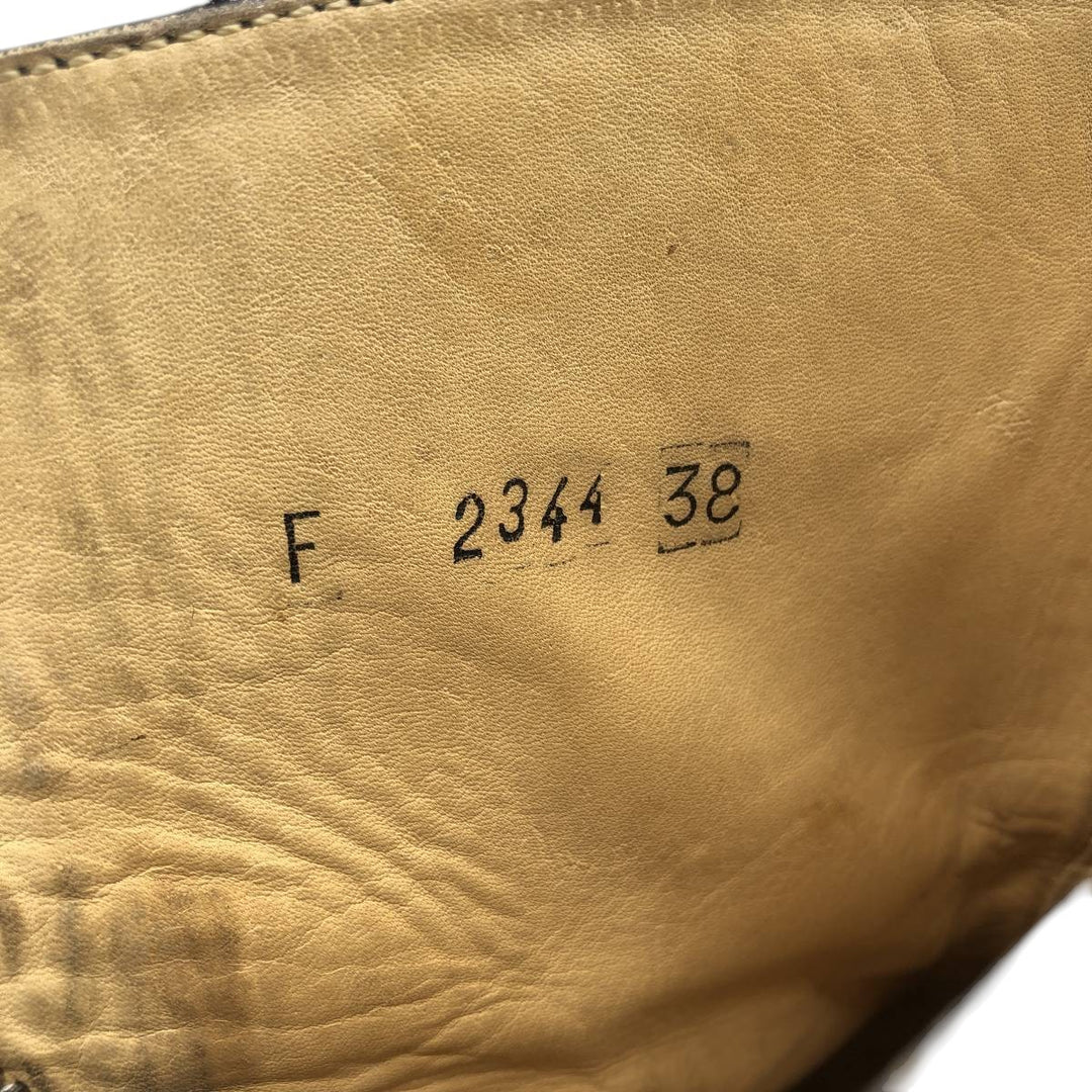 FREELANCE lace-up boots, made in France, size 38 Women's 23.0cm unclear black type Vintage Second Hand