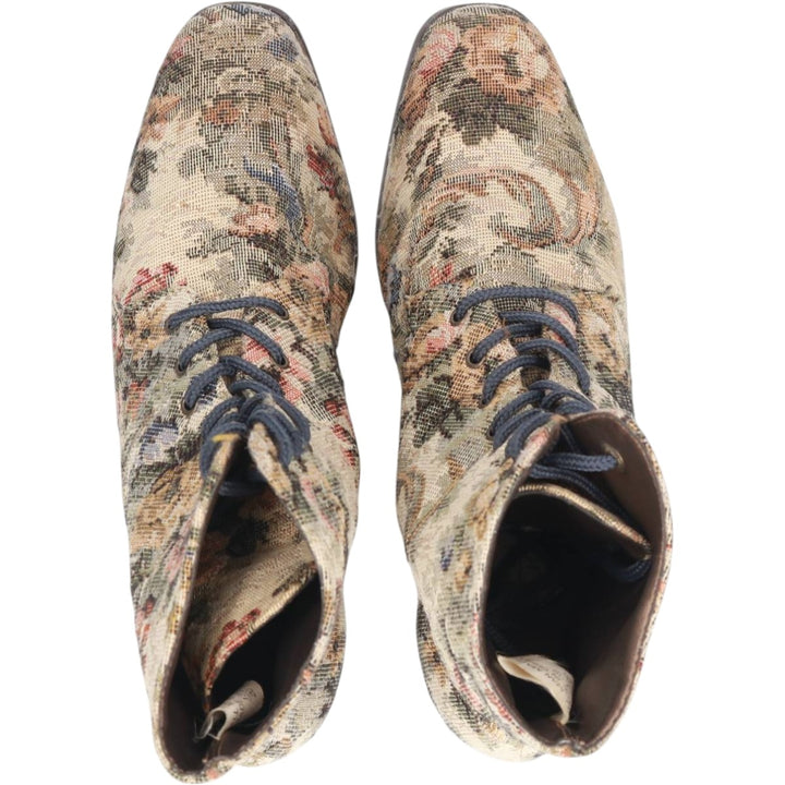 HIGH LIGHTS All-over Floral Print Lace-up Boots Size 6 Women's 23.5cm unclear Beige type Vintage Second Hand
