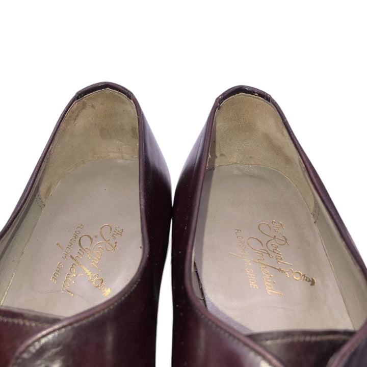 Florsheim Royal Imperial Plain Toe Shoes, Made in Italy, Size 7 (3E) Women's 24.0cm unclear burgundy type Vintage Second Hand
