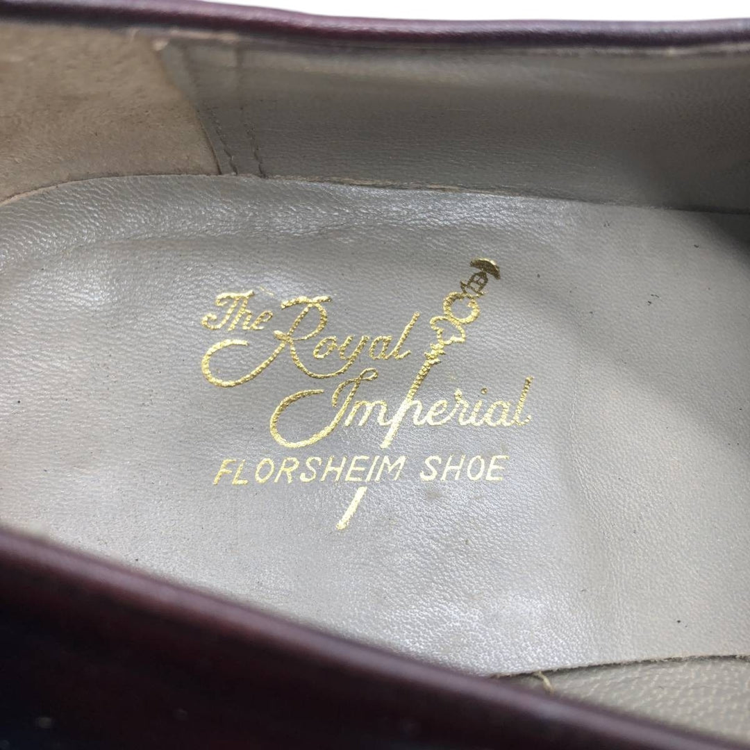Florsheim Royal Imperial Plain Toe Shoes, Made in Italy, Size 7 (3E) Women's 24.0cm unclear burgundy type Vintage Second Hand