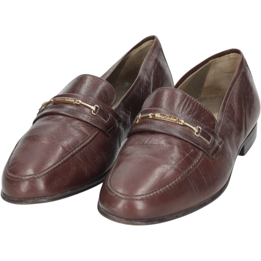 Pierre Cardin PARIS Bit Loafers, Size 40 Women's 26.0cm genuine leather brown type Vintage Second Hand