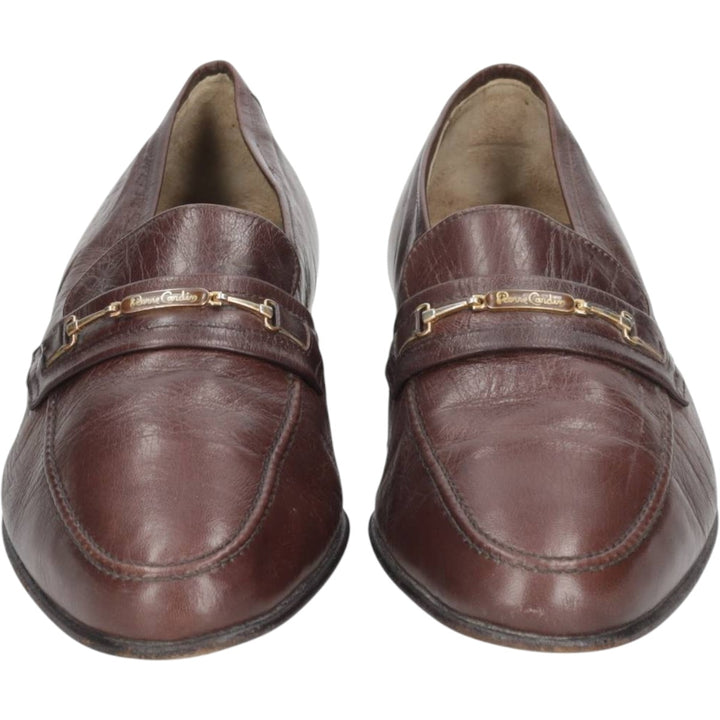 Pierre Cardin PARIS Bit Loafers, Size 40 Women's 26.0cm genuine leather brown type Vintage Second Hand