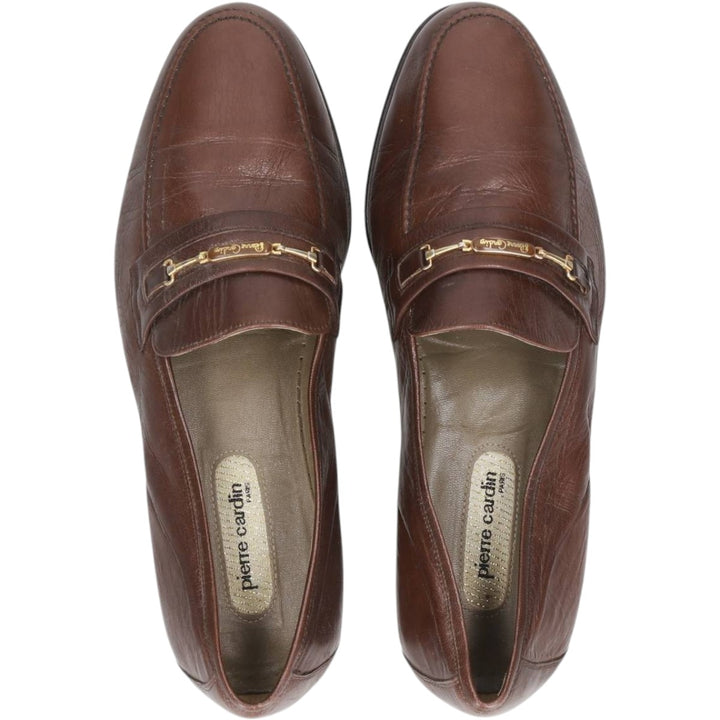 Pierre Cardin PARIS Bit Loafers, Size 40 Women's 26.0cm genuine leather brown type Vintage Second Hand