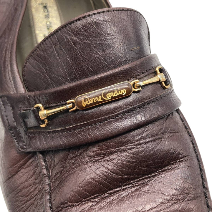 Pierre Cardin PARIS Bit Loafers, Size 40 Women's 26.0cm genuine leather brown type Vintage Second Hand