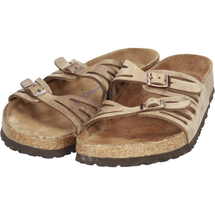 Birkenstock Granada Comfort Sandals, Made in Germany, Size 40 Women's 25.0cm genuine leather beige type brown Vintage Second Hand