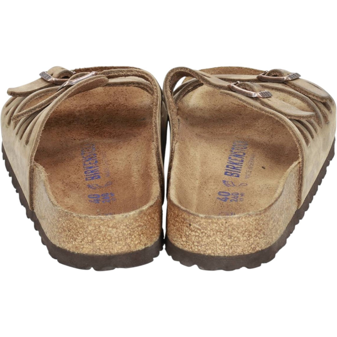 Birkenstock Granada Comfort Sandals, Made in Germany, Size 40 Women's 25.0cm genuine leather beige type brown Vintage Second Hand