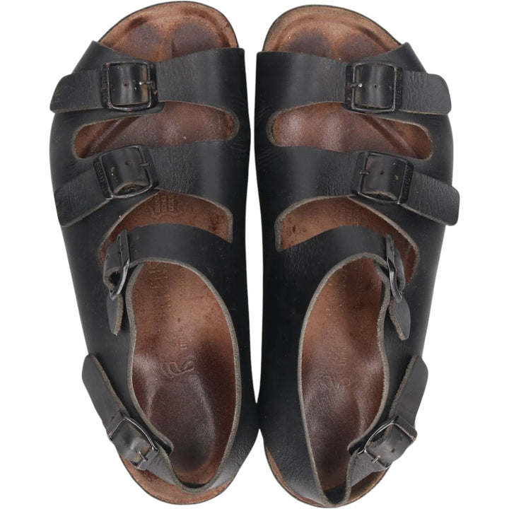 Birkenstock OSLO leather sandals, made in Germany, size 42. Men's 27.0cm unclear black type Vintage Second Hand