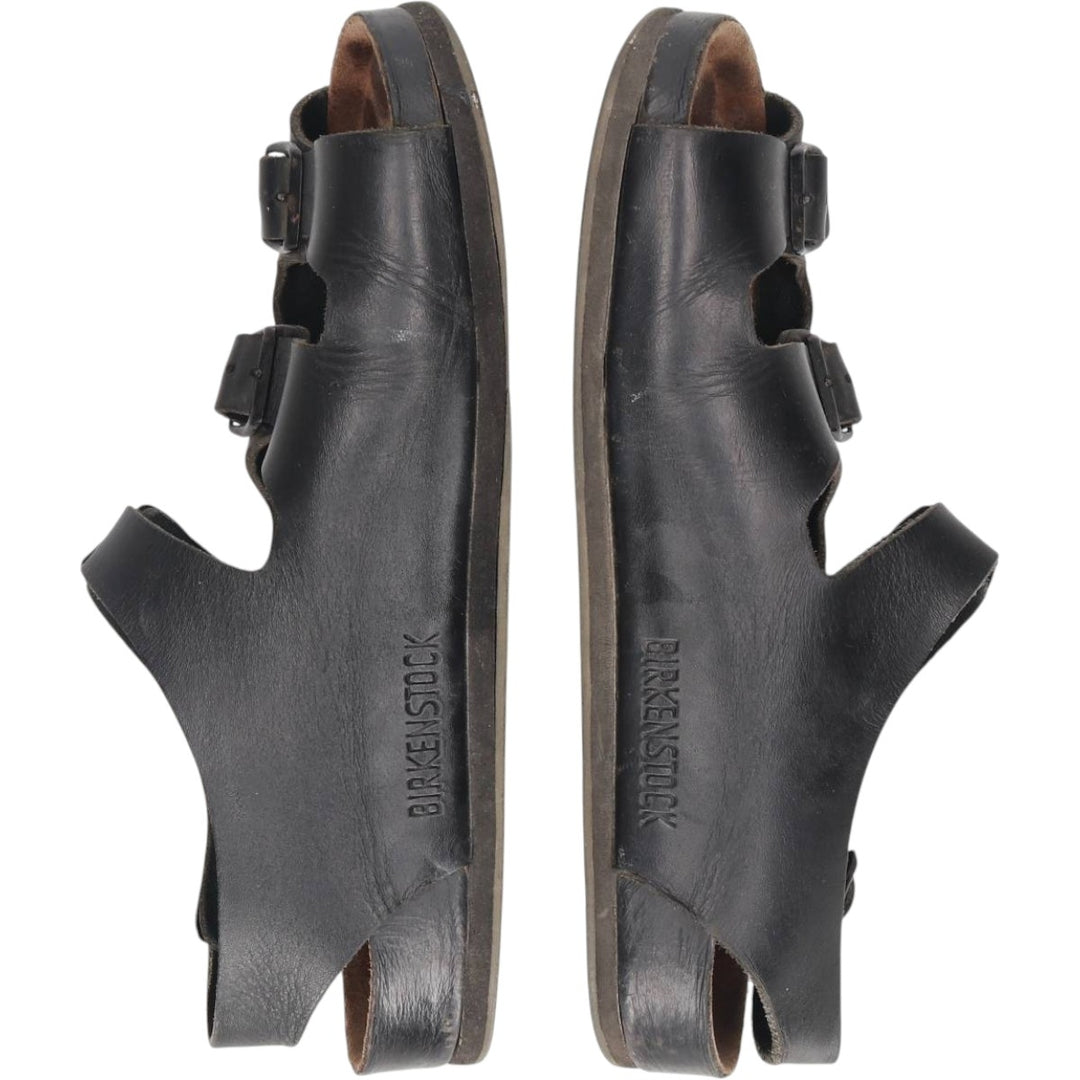 Birkenstock OSLO leather sandals, made in Germany, size 42. Men's 27.0cm unclear black type Vintage Second Hand
