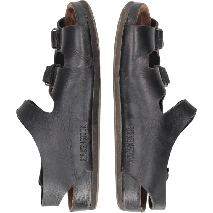Birkenstock OSLO leather sandals, made in Germany, size 42. Men's 27.0cm unclear black type Vintage Second Hand