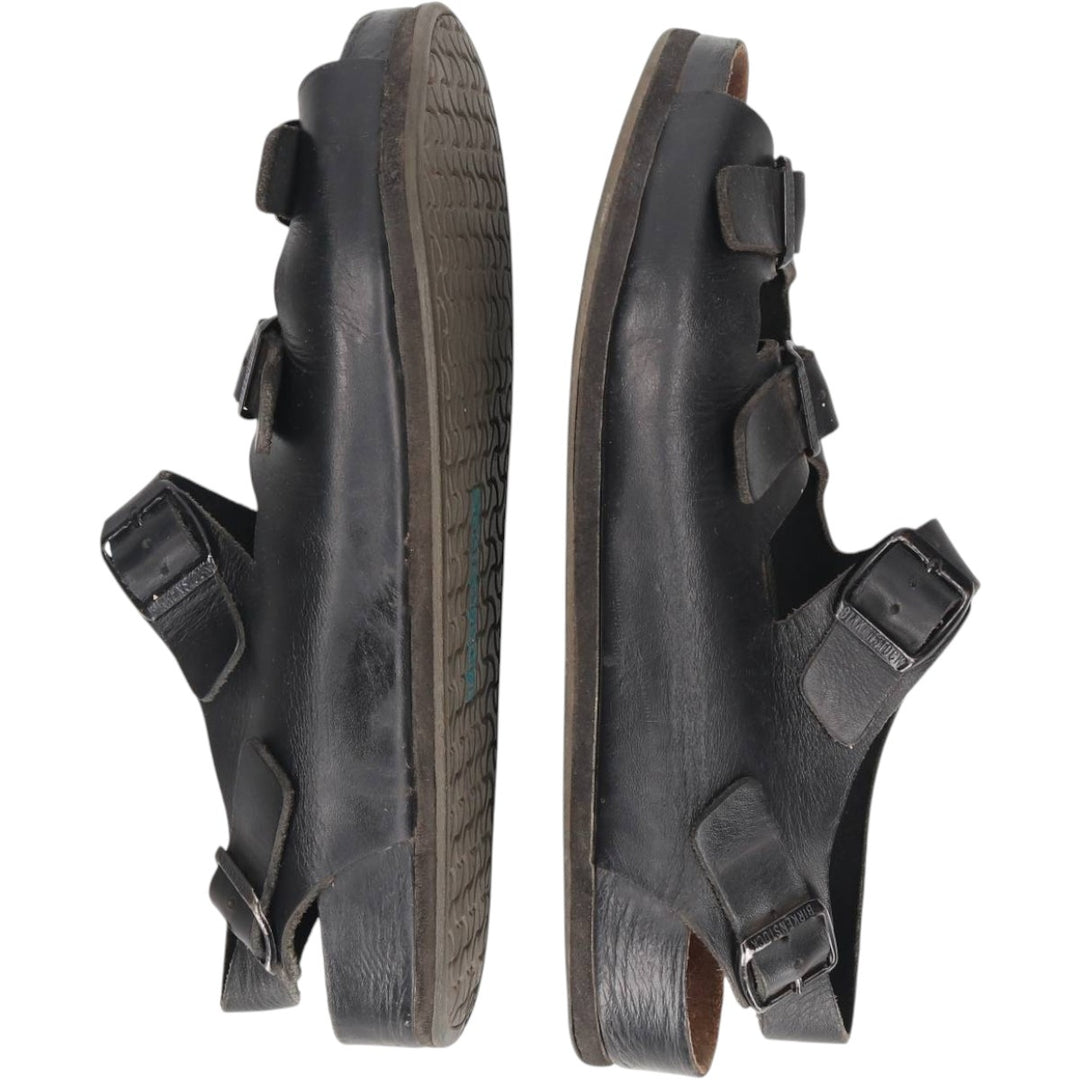 Birkenstock OSLO leather sandals, made in Germany, size 42. Men's 27.0cm unclear black type Vintage Second Hand