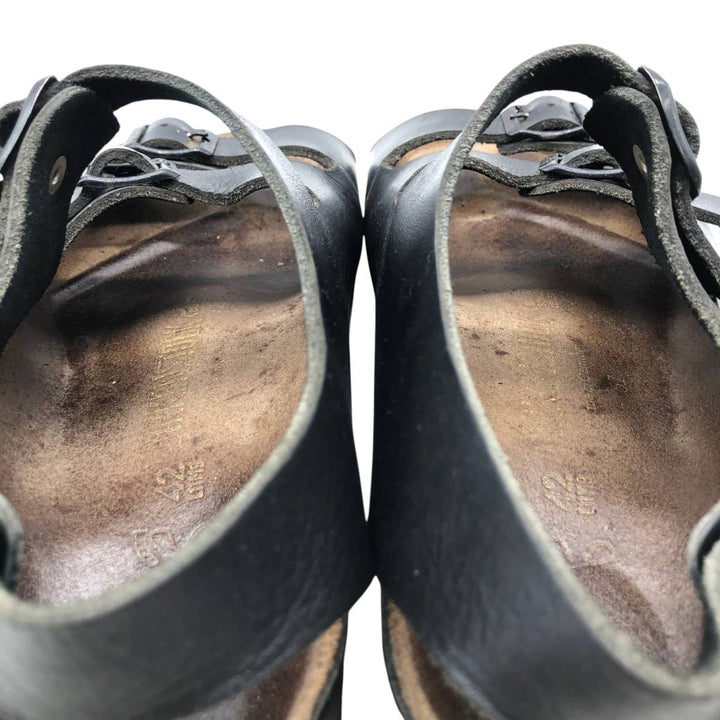 Birkenstock OSLO leather sandals, made in Germany, size 42. Men's 27.0cm unclear black type Vintage Second Hand
