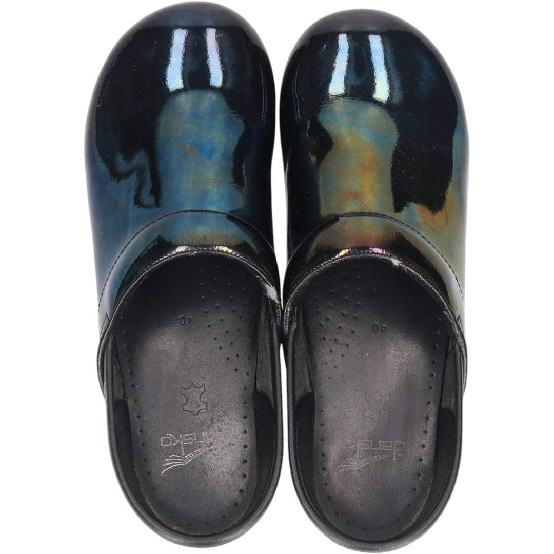 Dansko Professional Petrol Patent Clog Sandals, Made in Italy, Size 40 Men's 25.0cm genuine leather black type Vintage Second Hand