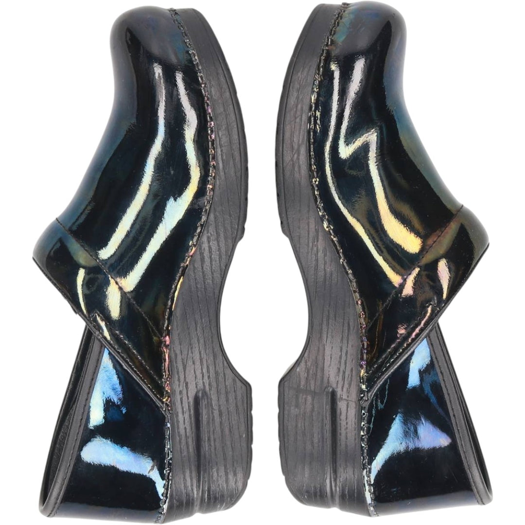 Dansko Professional Petrol Patent Clog Sandals, Made in Italy, Size 40 Men's 25.0cm genuine leather black type Vintage Second Hand