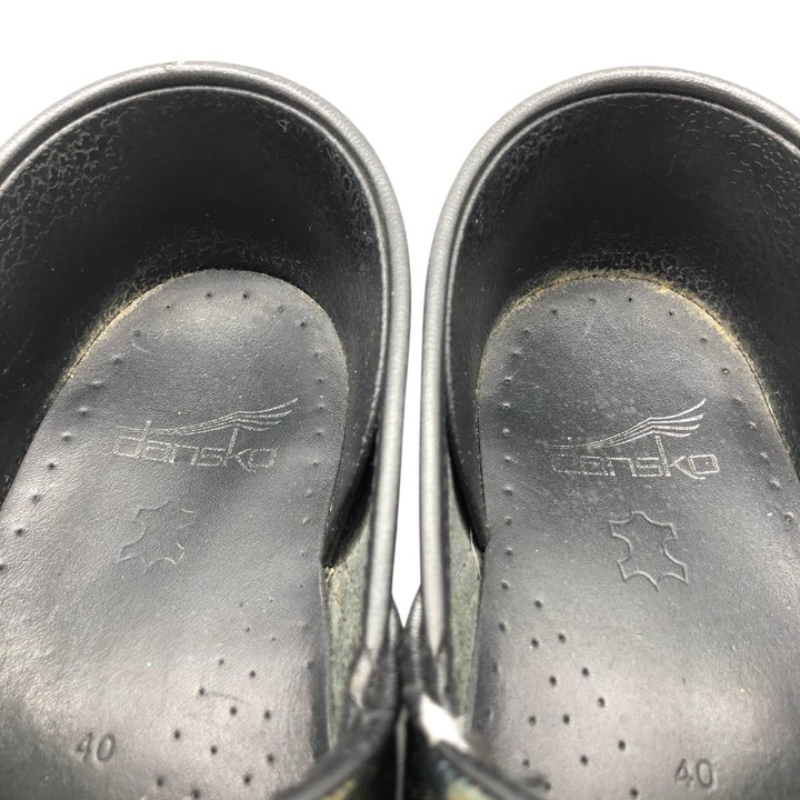 Dansko Professional Petrol Patent Clog Sandals, Made in Italy, Size 40 Men's 25.0cm genuine leather black type Vintage Second Hand