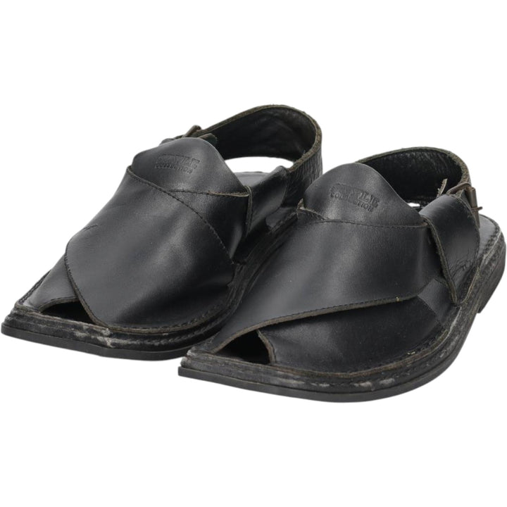 STYLE COLLECTION Square Toe Leather Sandals Men's 27.0cm unclear black type Vintage Second Hand