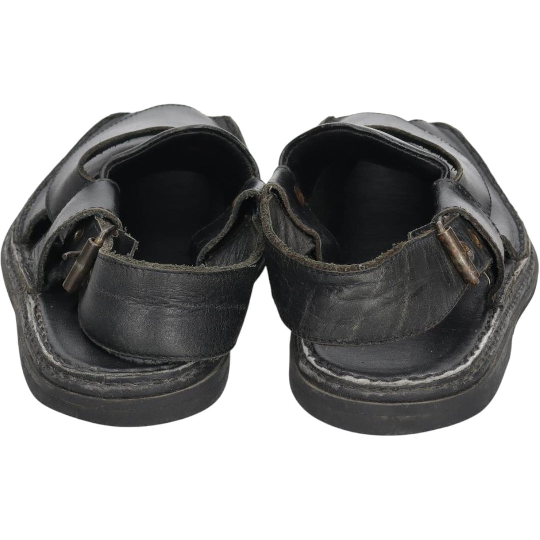 STYLE COLLECTION Square Toe Leather Sandals Men's 27.0cm unclear black type Vintage Second Hand