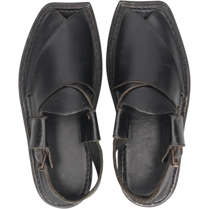 STYLE COLLECTION Square Toe Leather Sandals Men's 27.0cm unclear black type Vintage Second Hand
