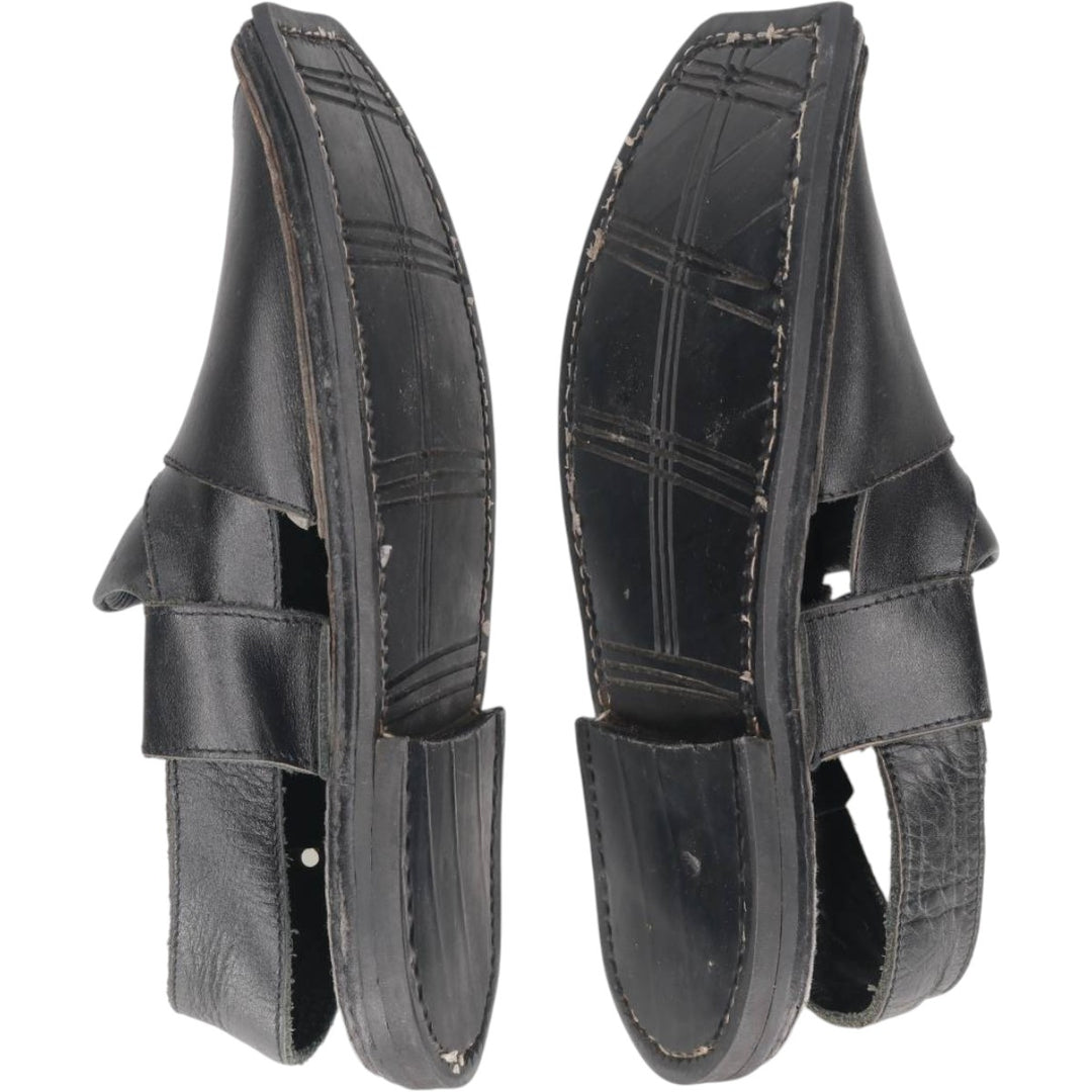 STYLE COLLECTION Square Toe Leather Sandals Men's 27.0cm unclear black type Vintage Second Hand
