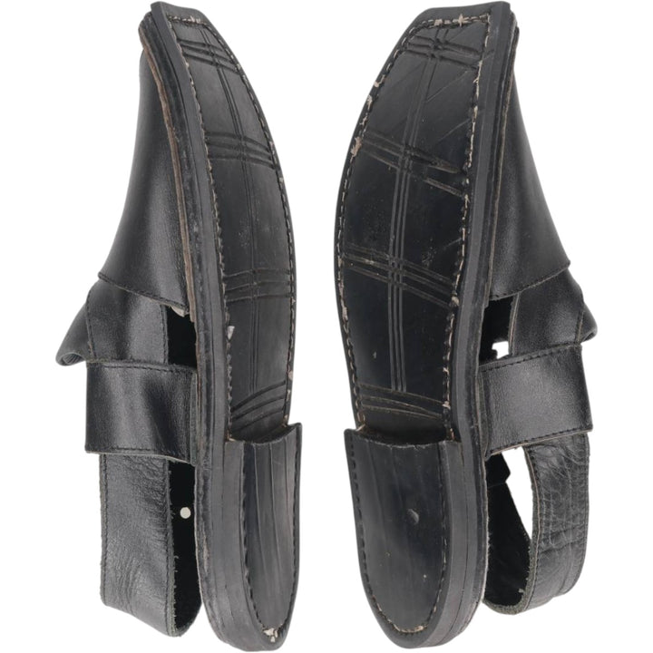STYLE COLLECTION Square Toe Leather Sandals Men's 27.0cm unclear black type Vintage Second Hand