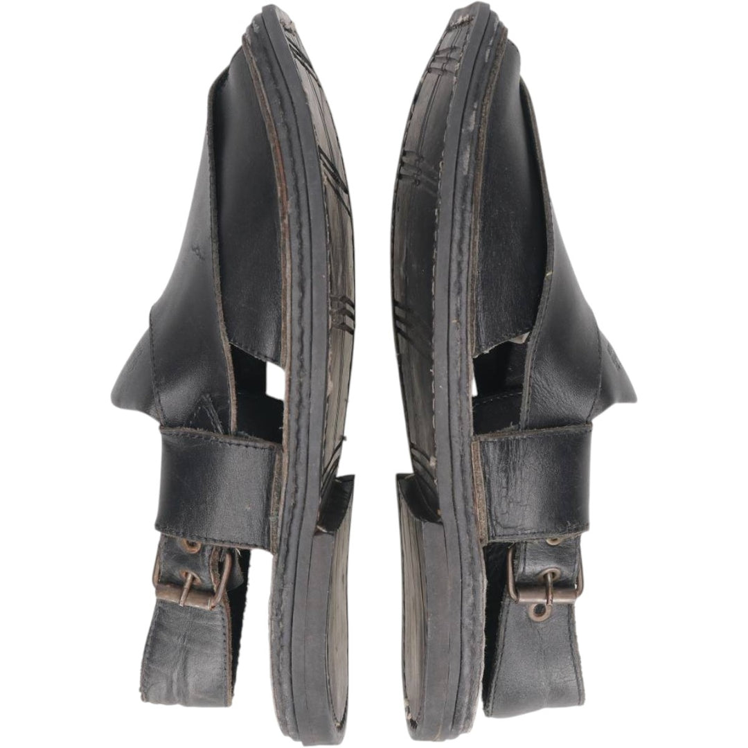 STYLE COLLECTION Square Toe Leather Sandals Men's 27.0cm unclear black type Vintage Second Hand