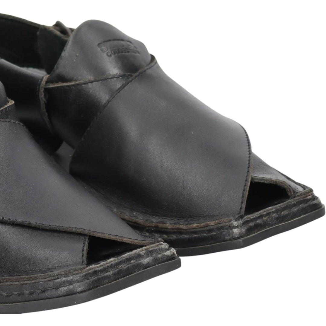 STYLE COLLECTION Square Toe Leather Sandals Men's 27.0cm unclear black type Vintage Second Hand