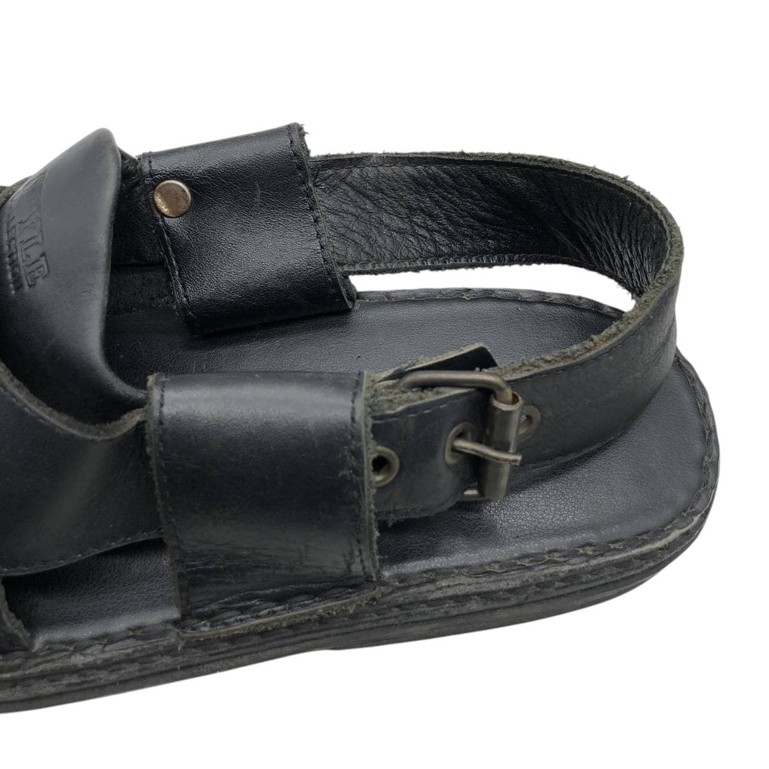 STYLE COLLECTION Square Toe Leather Sandals Men's 27.0cm unclear black type Vintage Second Hand