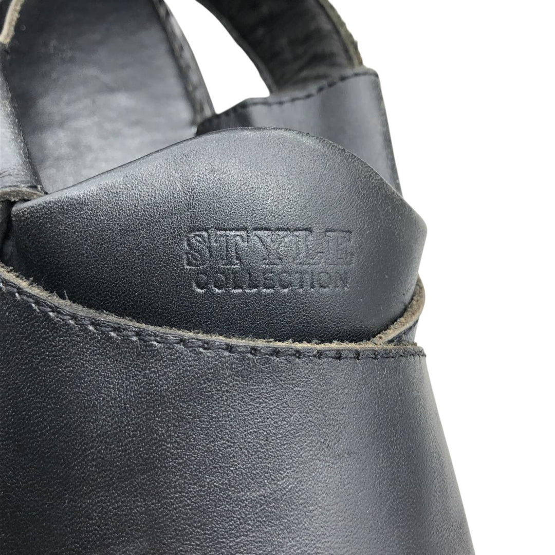 STYLE COLLECTION Square Toe Leather Sandals Men's 27.0cm unclear black type Vintage Second Hand