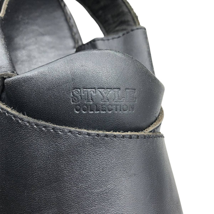 STYLE COLLECTION Square Toe Leather Sandals Men's 27.0cm unclear black type Vintage Second Hand