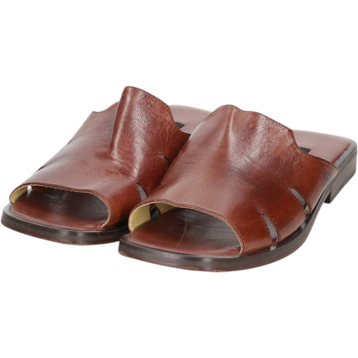 Bally square-toe leather sandals, made in Italy, size 9 1/2 E Men's 28.0cm unclear brown type Vintage Second Hand