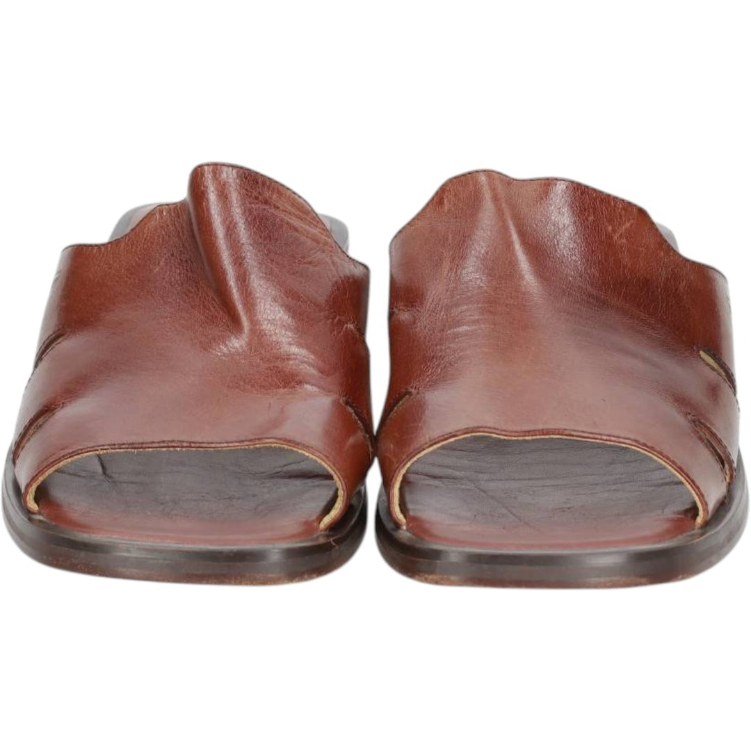 Bally square-toe leather sandals, made in Italy, size 9 1/2 E Men's 28.0cm unclear brown type Vintage Second Hand