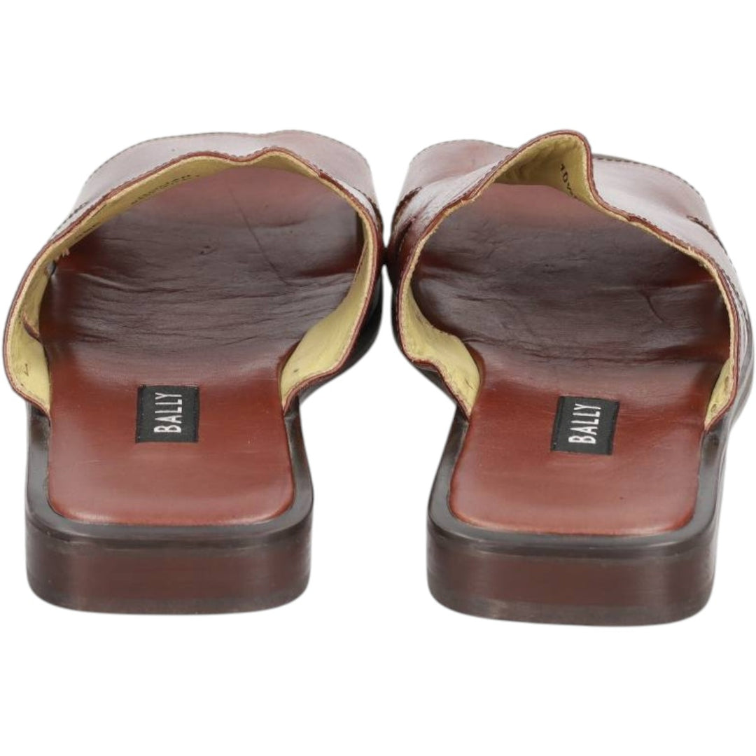 Bally square-toe leather sandals, made in Italy, size 9 1/2 E Men's 28.0cm unclear brown type Vintage Second Hand
