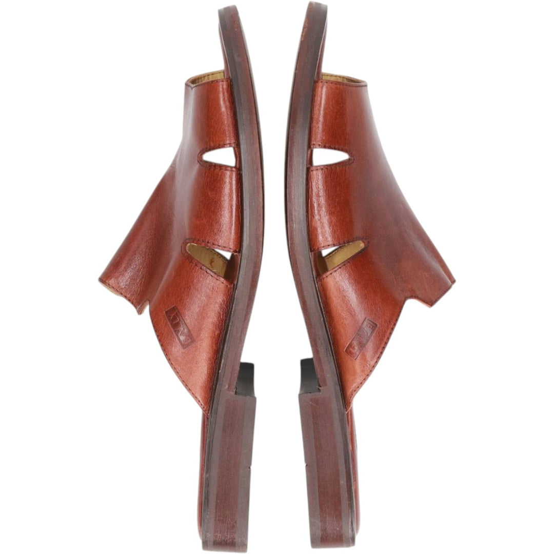 Bally square-toe leather sandals, made in Italy, size 9 1/2 E Men's 28.0cm unclear brown type Vintage Second Hand