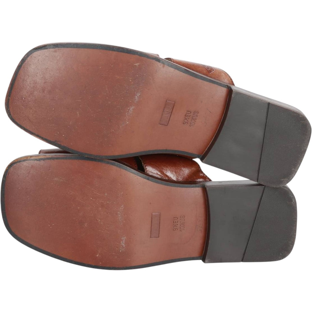 Bally square-toe leather sandals, made in Italy, size 9 1/2 E Men's 28.0cm unclear brown type Vintage Second Hand