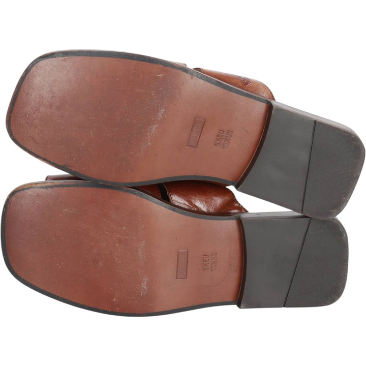 Bally square-toe leather sandals, made in Italy, size 9 1/2 E Men's 28.0cm unclear brown type Vintage Second Hand