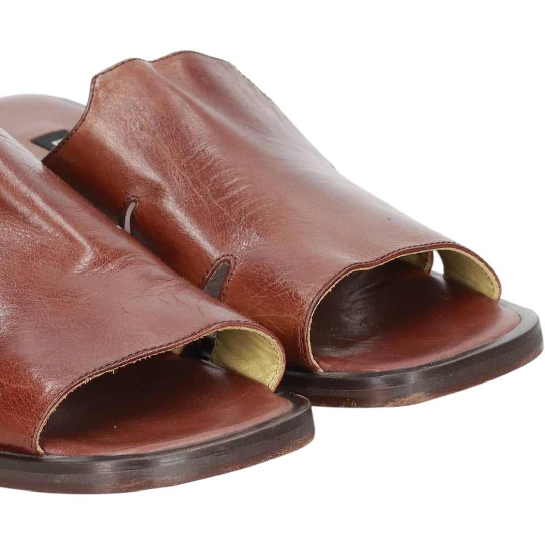 Bally square-toe leather sandals, made in Italy, size 9 1/2 E Men's 28.0cm unclear brown type Vintage Second Hand