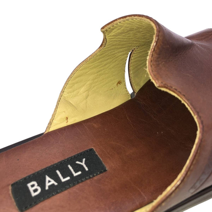 Bally square-toe leather sandals, made in Italy, size 9 1/2 E Men's 28.0cm unclear brown type Vintage Second Hand
