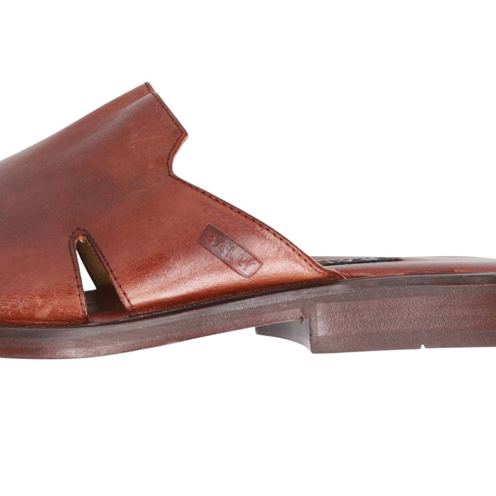 Bally square-toe leather sandals, made in Italy, size 9 1/2 E Men's 28.0cm unclear brown type Vintage Second Hand