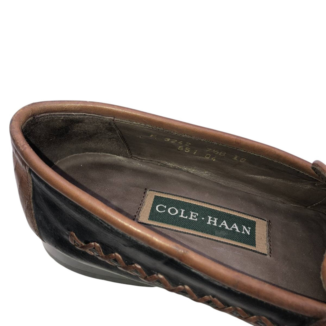 Cole Haan two-tone tassel loafers, size 7 1/2 B Women's 23.0cm unclear black type Vintage Second Hand