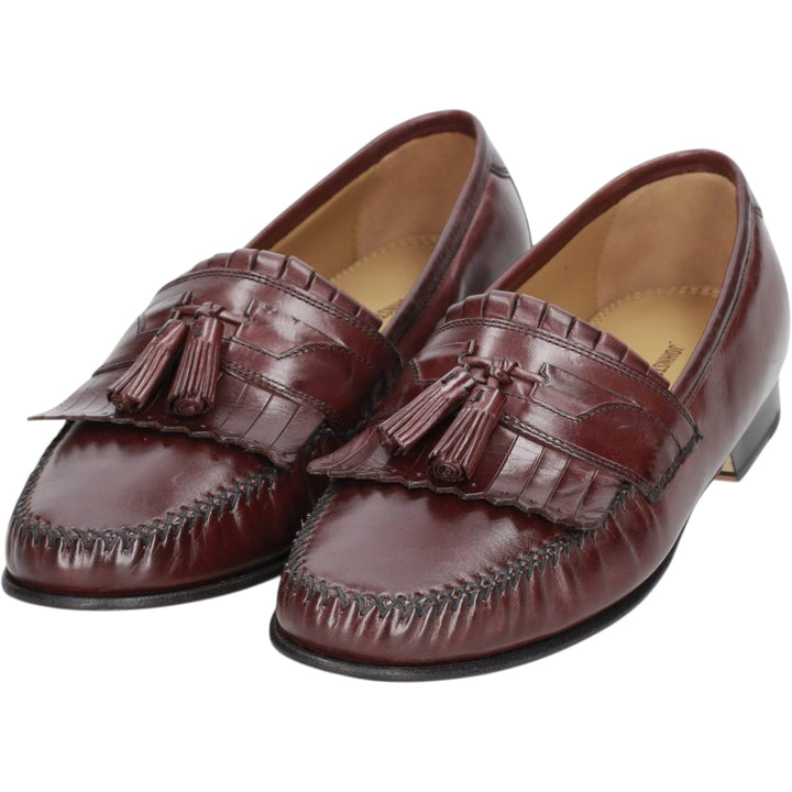 Johnston & Murphy quilted tassel loafers, men's size 10.6 inches (approx.) /saa016020 Men's 27.0cm genuine leather red type reddish brown Vintage Second Hand